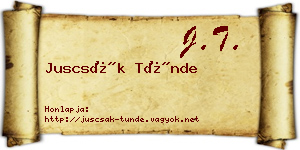Juscsák Tünde névjegykártya